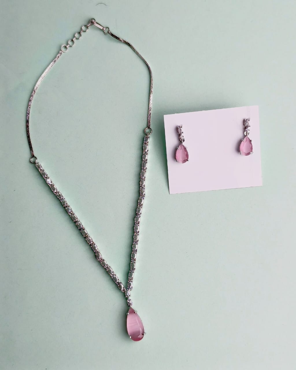 Navy Blue Natural Stone Silver - Jewelry Set Of 3