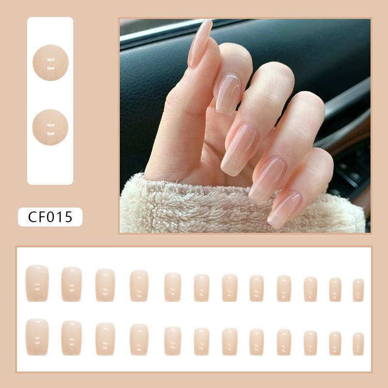 Peach - Press On Nail Set Of 24 - Free 24 Pcs Sticker Sheet Included