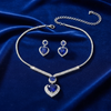 UNI-11948 - Blue Heart Diamonds Silver - Jewelry Set