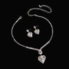 UNI-11949 - White Heart Diamonds Silver - Jewelry Set
