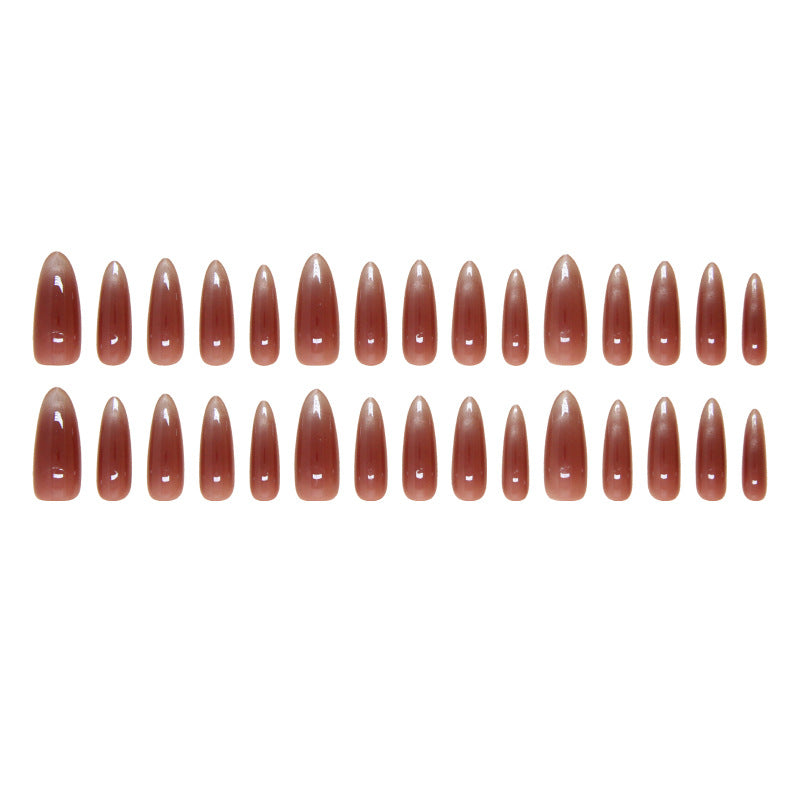 N-257 - Blush Red - Press On Nail Set Of 24 - Free 24 Pcs Sticker Sheet Included