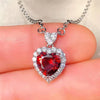Heart Red Maroon Dimond - Necklace