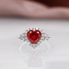 UNI-11039-3 - Heart Red Maroon Dimond - Ring