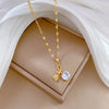 SS-12080 - Luxury Gold Flower Diamond - Necklace