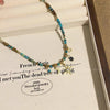UNI-11973- Moon & Star Sparkle Watercolor Stones - Necklace