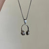 UNI-11984 - Music Headphone Silver - Necklace