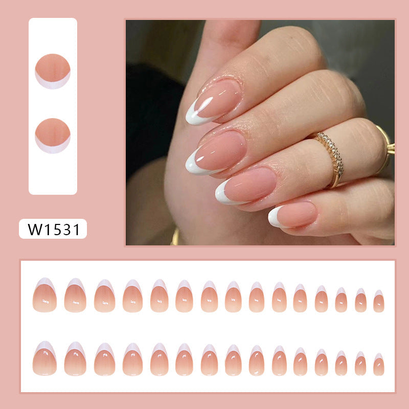 N-270 - Soft Pink - Press On Nail Set Of 24 - Free 24 Pcs Sticker Sheet Included