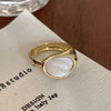 UNI-11970- White Enameled Gold - Ring