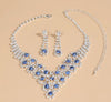 UNI-11924 - Fancy Blue Diamonds Silver - Jewelry Set