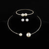 UNI-11959 - Pearly Diamonds Neck Round Gold - Jewelry Set