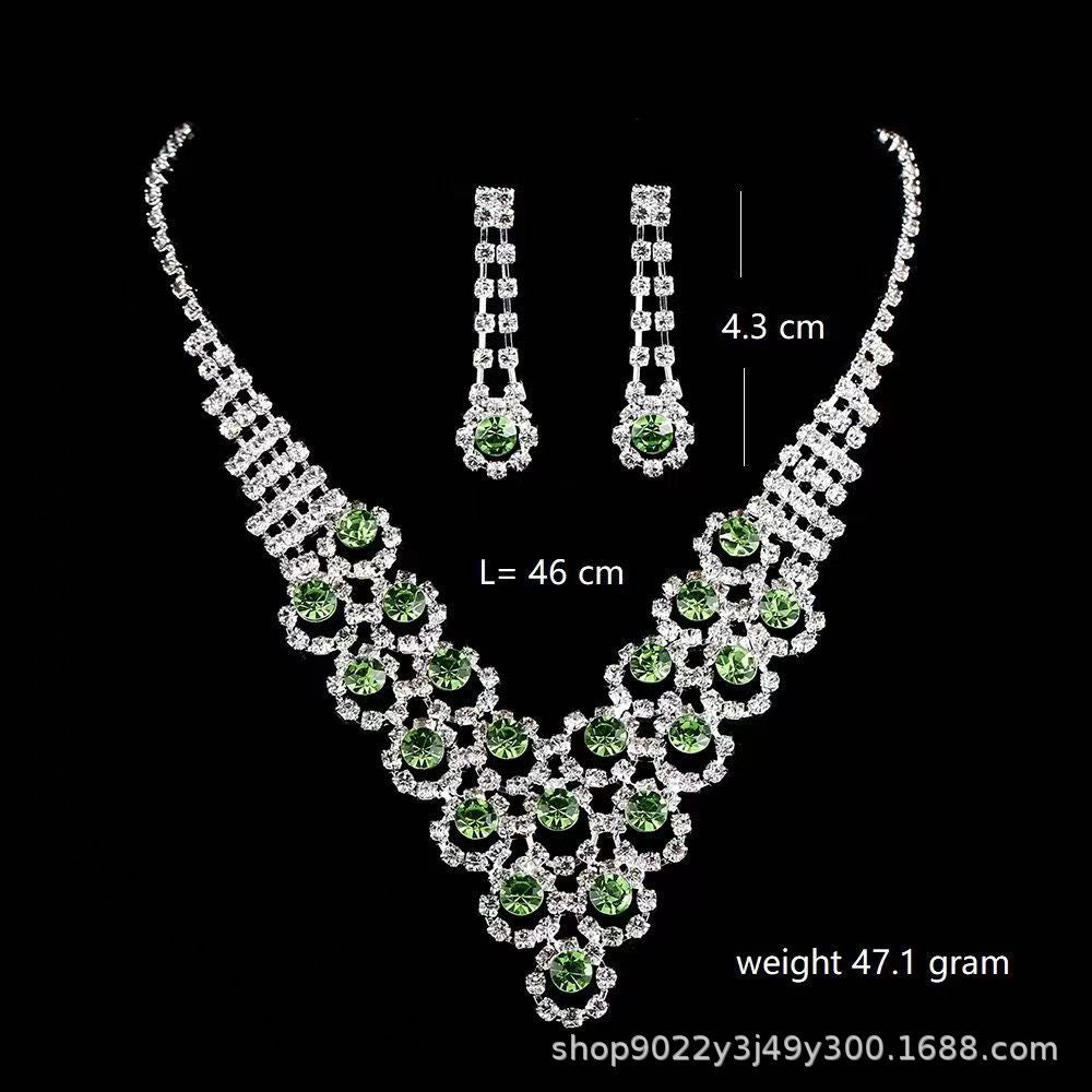 UNI-11924 - Fancy Blue Diamonds Silver - Jewelry Set