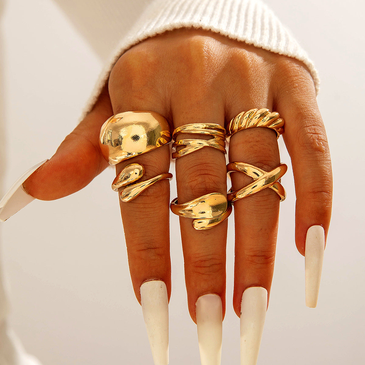 UNI-11115-6 - Gold Foiled - Ring Set Of 6