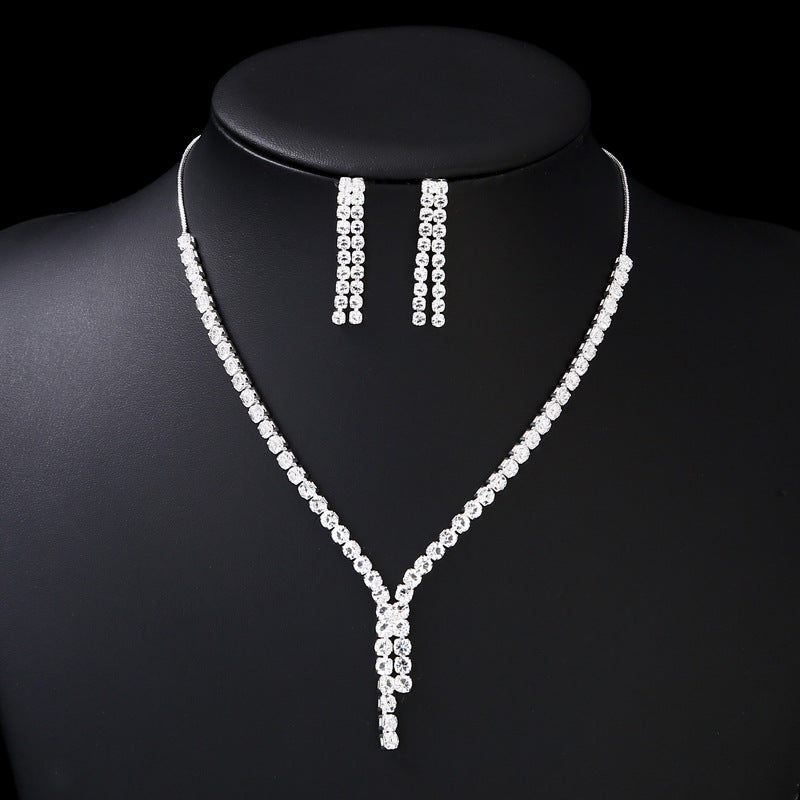 UNI-11958 - Fancy Diamonds Silver - Jewelry Set