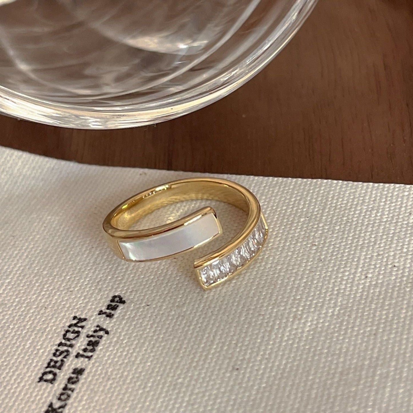 UNI-11969 - Sparkle Diamonds Enameled Gold - Ring