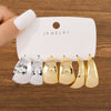 UNI-12021 - Gold & Silver Foil Series Hoop - Earrings Set Style 1