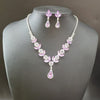 UNI-11954 - Purple Diamond Leaves Silver - Jewelry Set