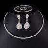 UNI-11930 - Fancy Crystal Diamonds Silver - Jewelry Set of 4
