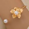 UNI-11076 - Pearl Gold Flower Bangle - Bracelet