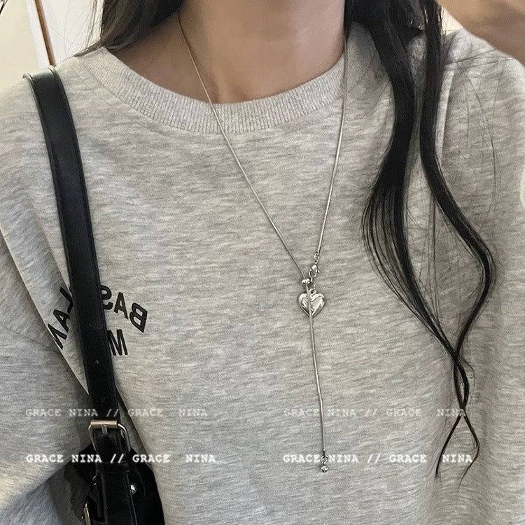 UNI-11974 - Classy Silver Heart - Necklace