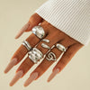 UNI-11115-15 - Premium Silver Foiled - Ring Set Of 6