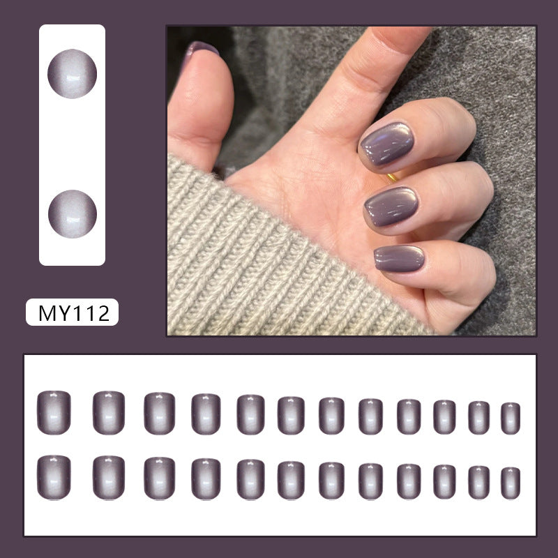 N-268 - Grape Purple - Press On Nail Set Of 24 - Free 24 Pcs Sticker Sheet Included