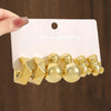 UNI-12039 - Gold Foil Series Hoop - Earrings Set Style 19