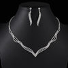 UNI-11926 - Classy Silver Diamonds Fancy - Jewelry Set