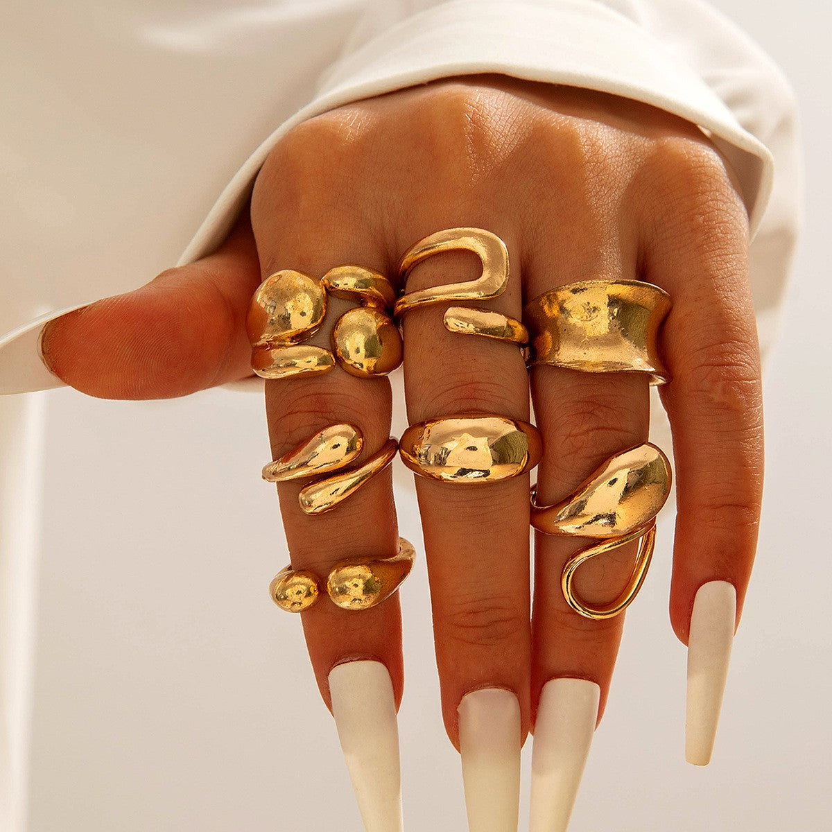 UNI-11115-12 - Gold Foiled - Ring Set Of 7