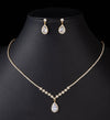 UNI-11929 - Fancy Crystal Diamonds Silver - Jewelry Set