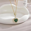 Green Diamond Heart - Necklace