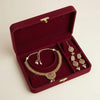 PJ-125 - Premium Gold Flowers Pink Diamonds Jewelry Set