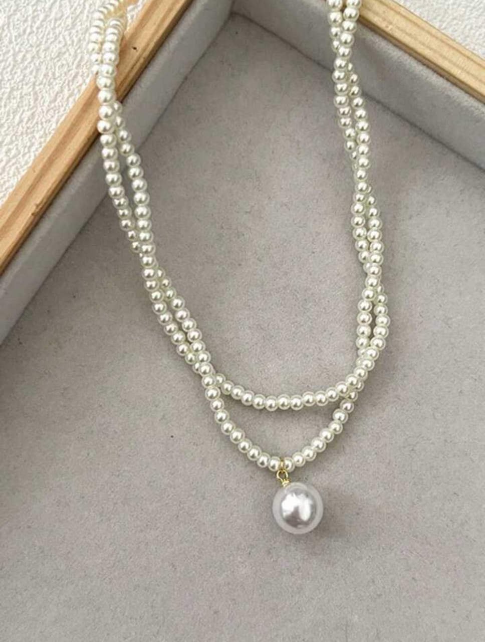 UNI-10078-1 - Pearls Double Layer - Necklace