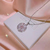 Pink Diamond Flower Silver - Necklace
