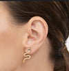UNI-10096-1 - Diamonds Gold Snake - Earring