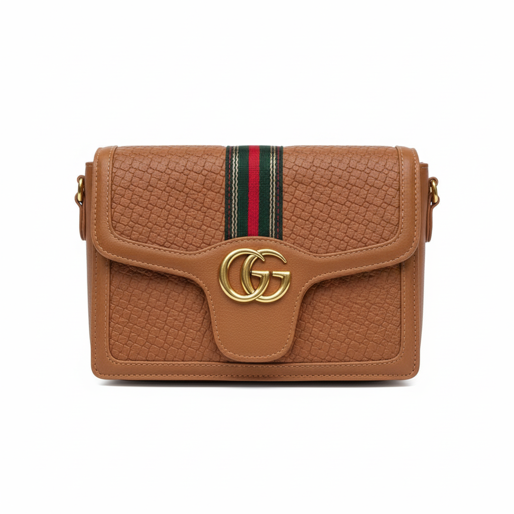 ELORE Luxury Stripe Textured Crossbody Bag – Premium Vegan Leather Designer Shoulder Bag for Women