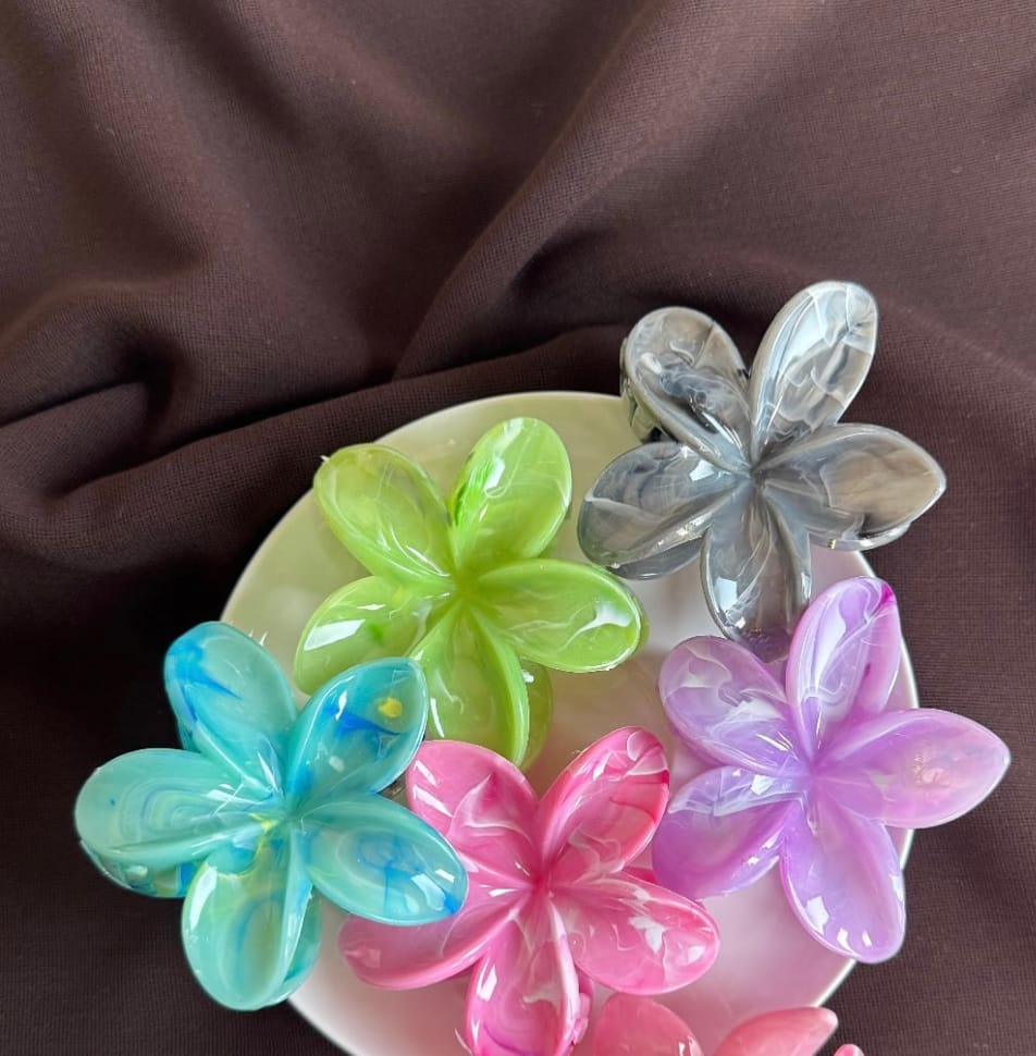 HC-112 - Lotus Flower Marbled - Hair Claw