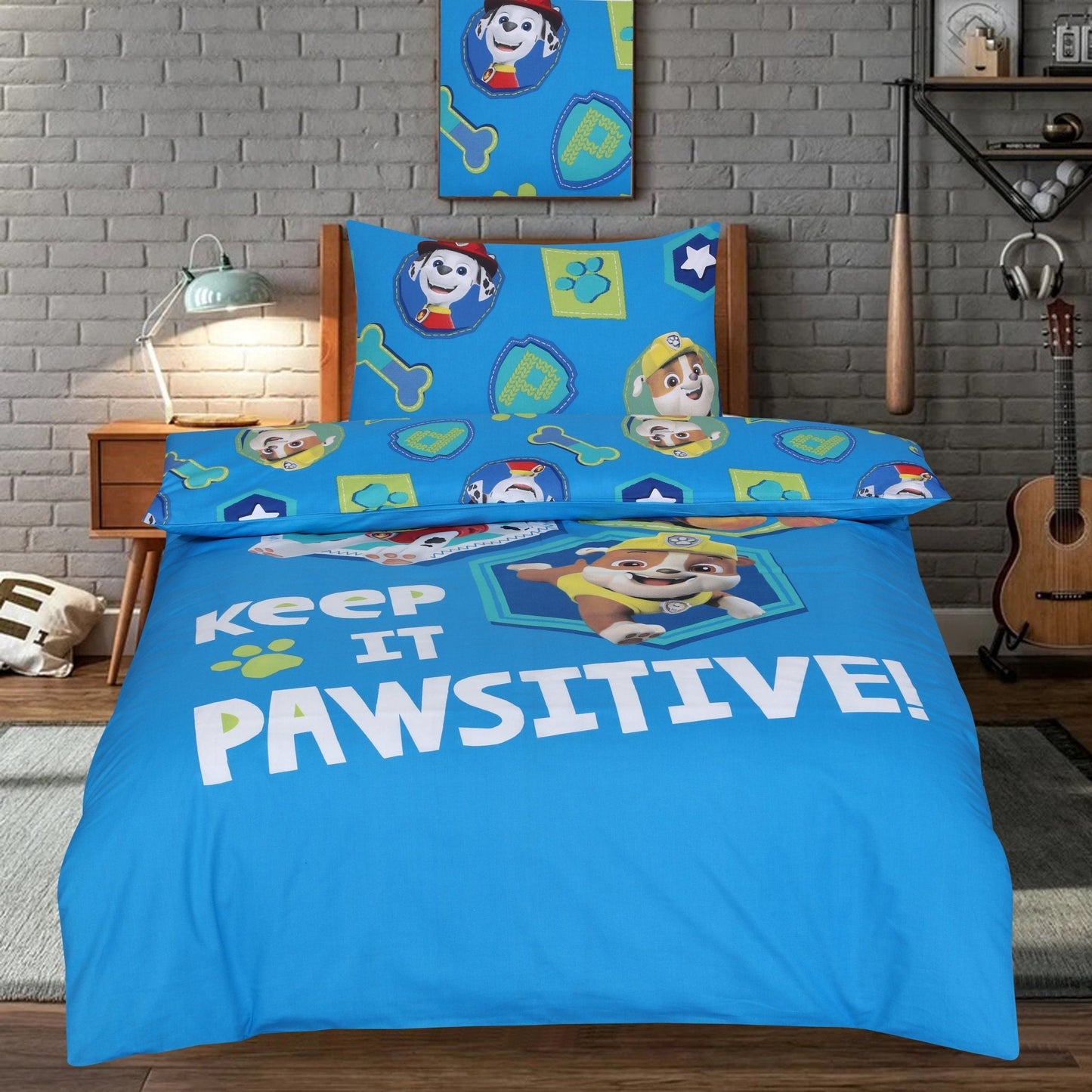 Paw Patrol Blue Quilt Keep It Pawsitive' Kids Quilt Set - Elore