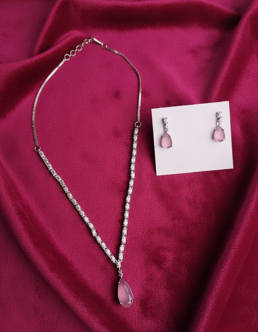 Navy Blue Natural Stone Silver - Jewelry Set Of 3