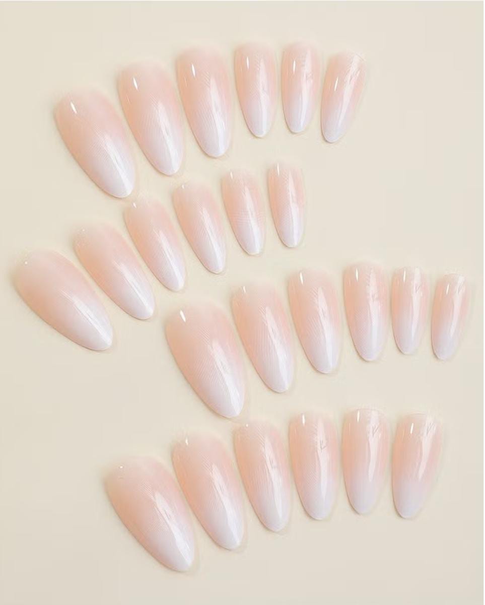 N-210 - Pastel Pink - Press On Nail Set Of 24 - Free Nail Kit Included