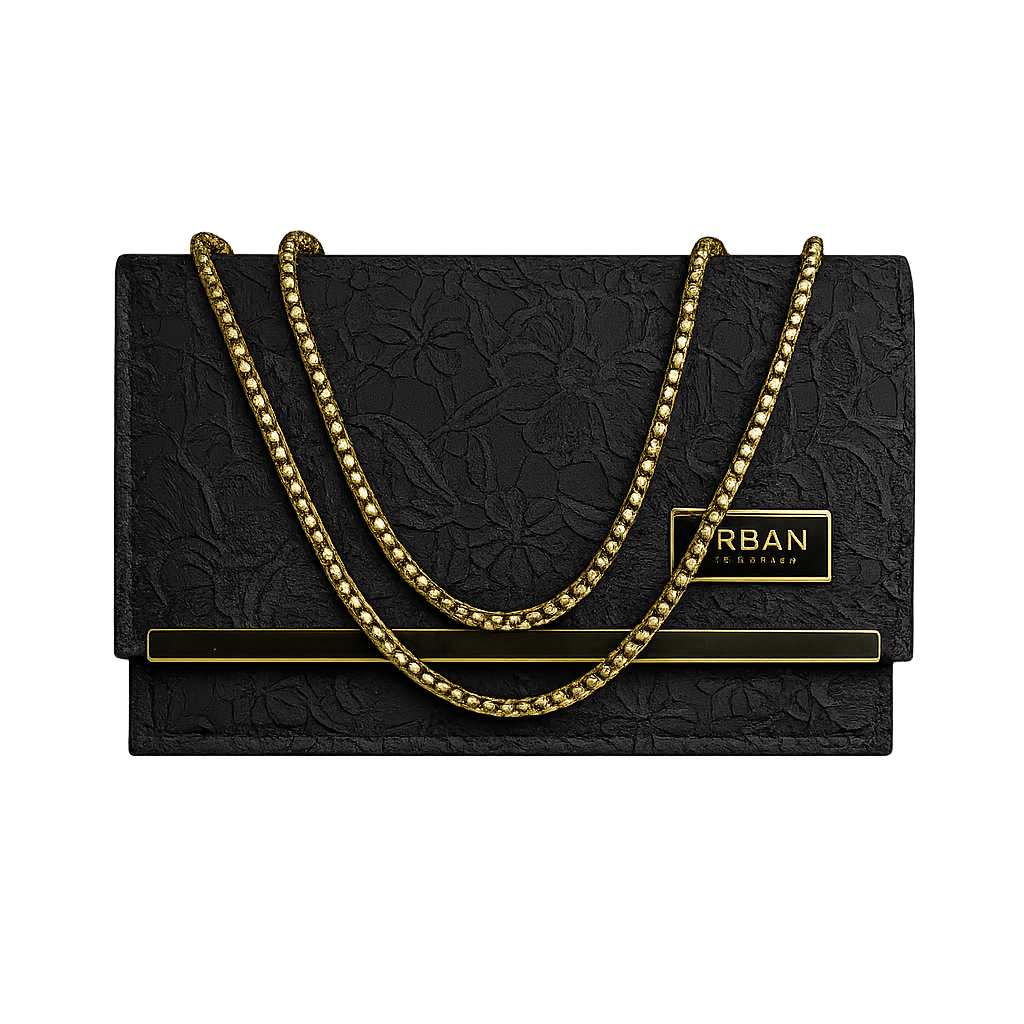 Peach Textured URBAN Clutch Elegant Chain Handbag for Women