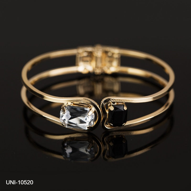 UNI-10520 - Crystal Diamond Black & White Bangle - Bracelet