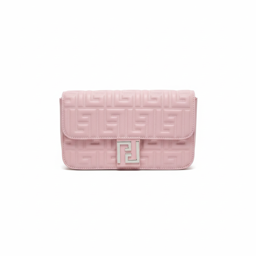 ELORE Luxury Monogram Textured Flap Shoulder Bag – Premium Vegan Leather Crossbody for Women