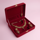 PJ-129 - Premium Maroon Gold Flowers - Jewelry Set