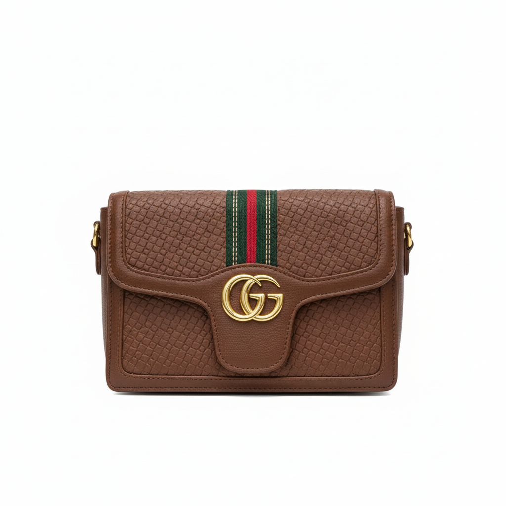 ELORE Luxury Stripe Textured Crossbody Bag – Premium Vegan Leather Designer Shoulder Bag for Women