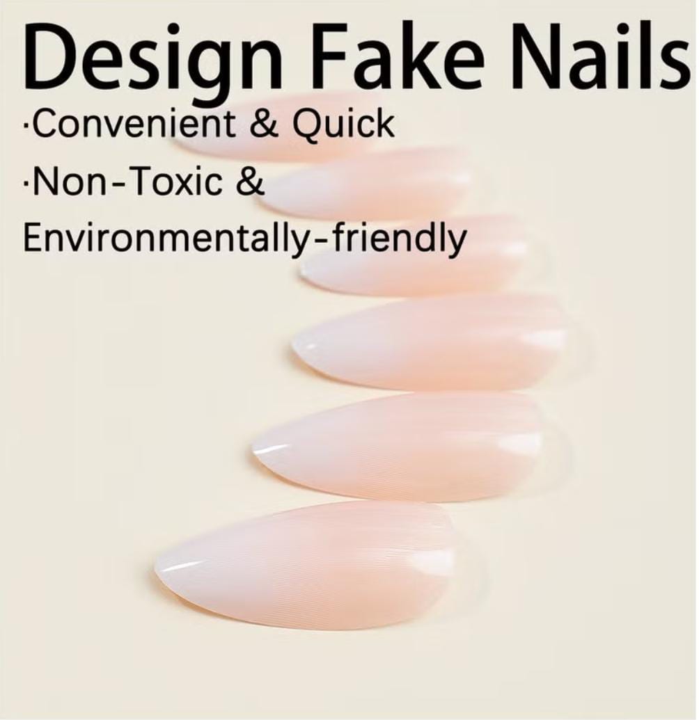 N-210 - Pastel Pink - Press On Nail Set Of 24 - Free Nail Kit Included