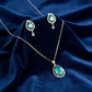 Turquoise Natural Stone Silver - Jewelry Set