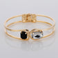 UNI-10520 - Crystal Diamond Black & White Bangle - Bracelet