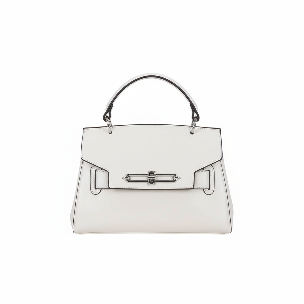 ELORE Luxury Metal Lock Top Handle Handbag – Premium Vegan Leather Women's Designer Bag