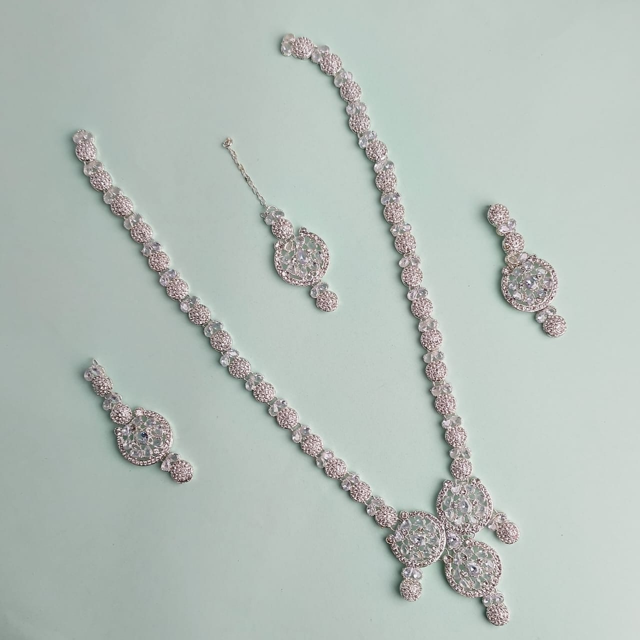 PJ-116 - Zircon Mala Long Necklace Set