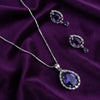 Purple Natural Stone Silver - Jewelry Set